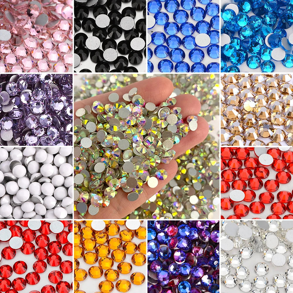 VDD 163 for Magic Green SS4-SS30 Glass Rhinestones Crystal Flatback Strass Glitter Stones for DIY Nail Art & Bag Decorations