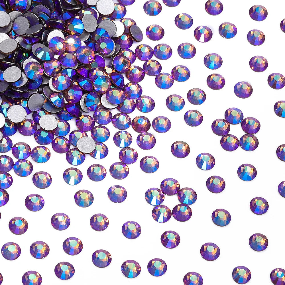 Wholesale Over 200 Colors Non Hotfix Rhinestones SS6-SS30 Glass Crystal Flatback Regular Cut Rhinestones for Shoes and Nails Art