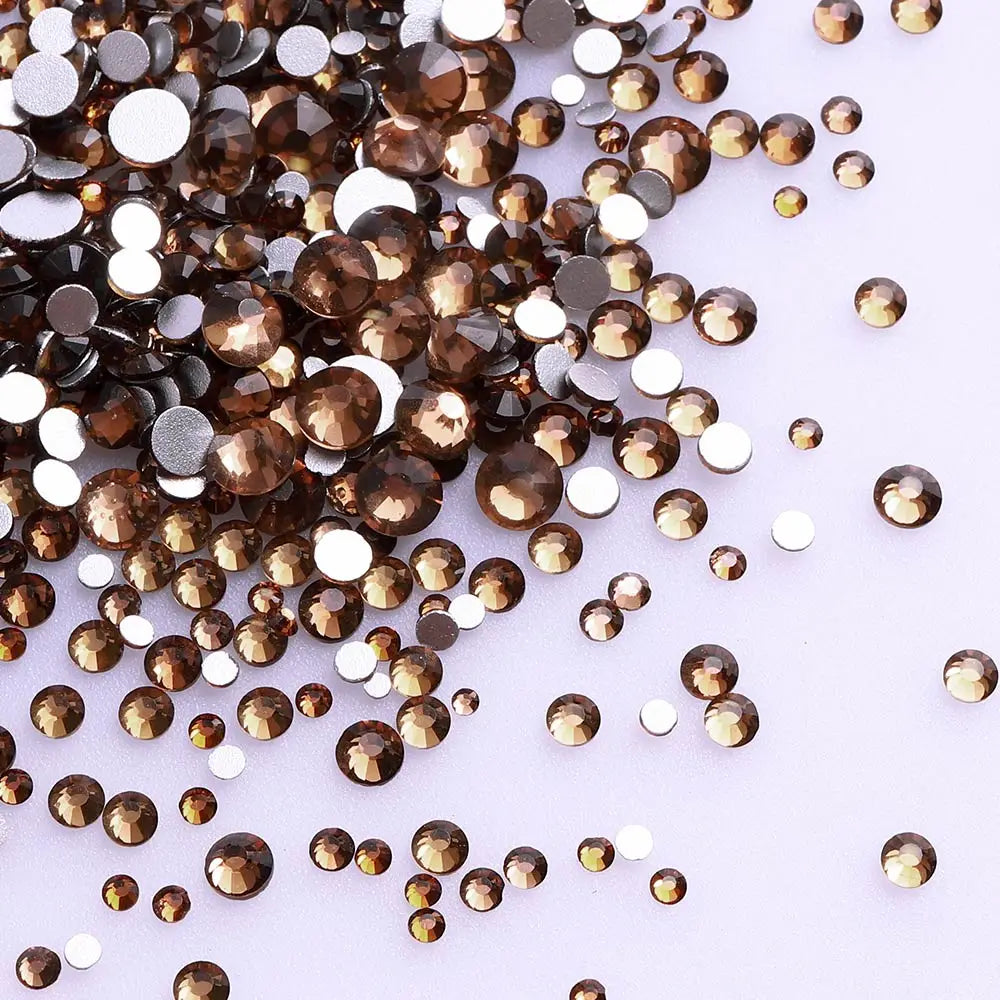 Wholesale Rhinestones 200 Colors 1440pcs  Mix Size Glue on Glass Flat Back Rhinestone Bulk Glass Rhinestone Crystal for Garment