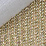 45*120cm 3mm SS12 High Quality Glass Crystal Hot Fix Rhinestone Aluminum Mesh Metallic Adhesive Sheets for Dancing Garment