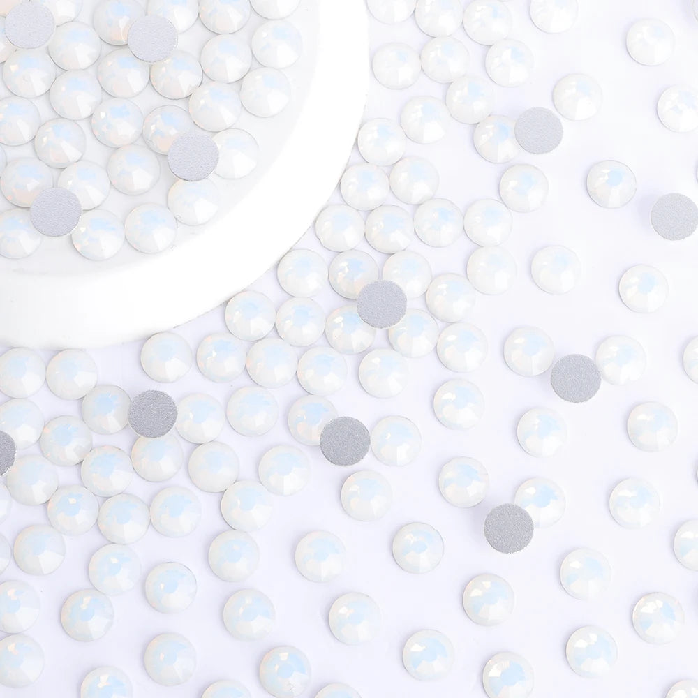 QIYI Hot-selling Product Glass Opal Crystal Flatback Bulk Glitter Non Hotfix Rhinestones Strass for Nail Art Decorations