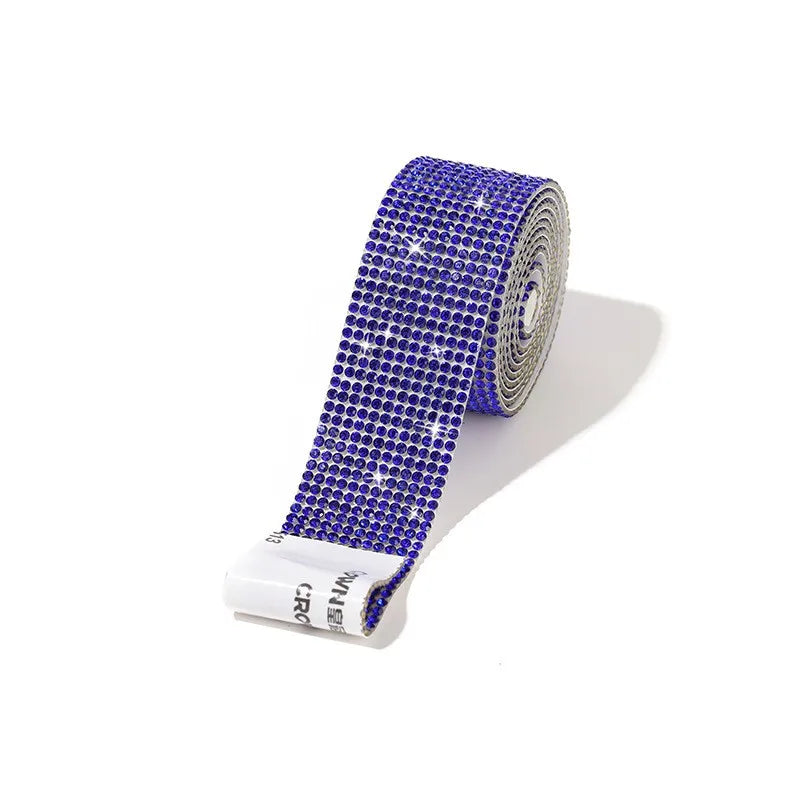 QIYI Wholesale Rhinestone Tape Self Adhesive Rhinestones Trimming Bling Crystal Glass Sheets Roll Wrap Sticker for Tumbler