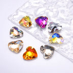 Wholesale Heart Sew on Rhinestone K9 Glass Crystal 3259 Heart Crystal AB Sew-on Stones and Crystals for Dress Decoration