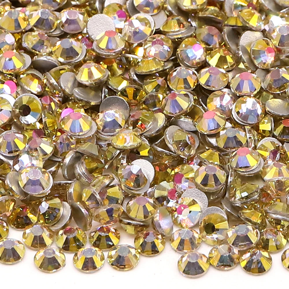 Latest New Colors Luminous Ss3-ss50 Wholesale Non Hotfix Cryatl Opal  Flat Back Crystal  Glass Rhinestones for DIY Gym Clothing