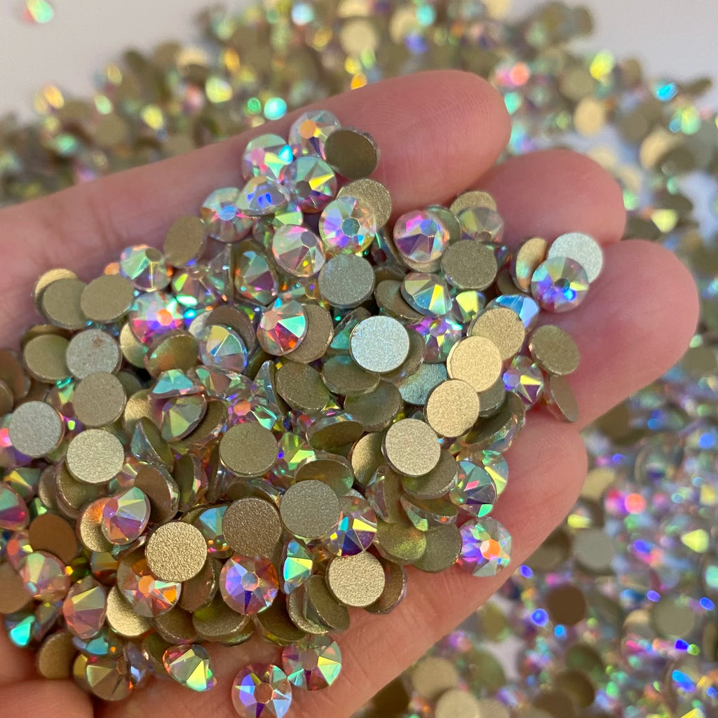 2088 Flatback Non Hotfix Rhinestones Top Quality 8 Big 8 Small 16 Cut Facets Glass Crystal Round Diamond for Wedding Dress