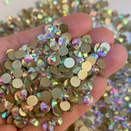 2088 Flatback Non Hotfix Rhinestones Top Quality 8 Big 8 Small 16 Cut Facets Glass Crystal Round Diamond for Wedding Dress