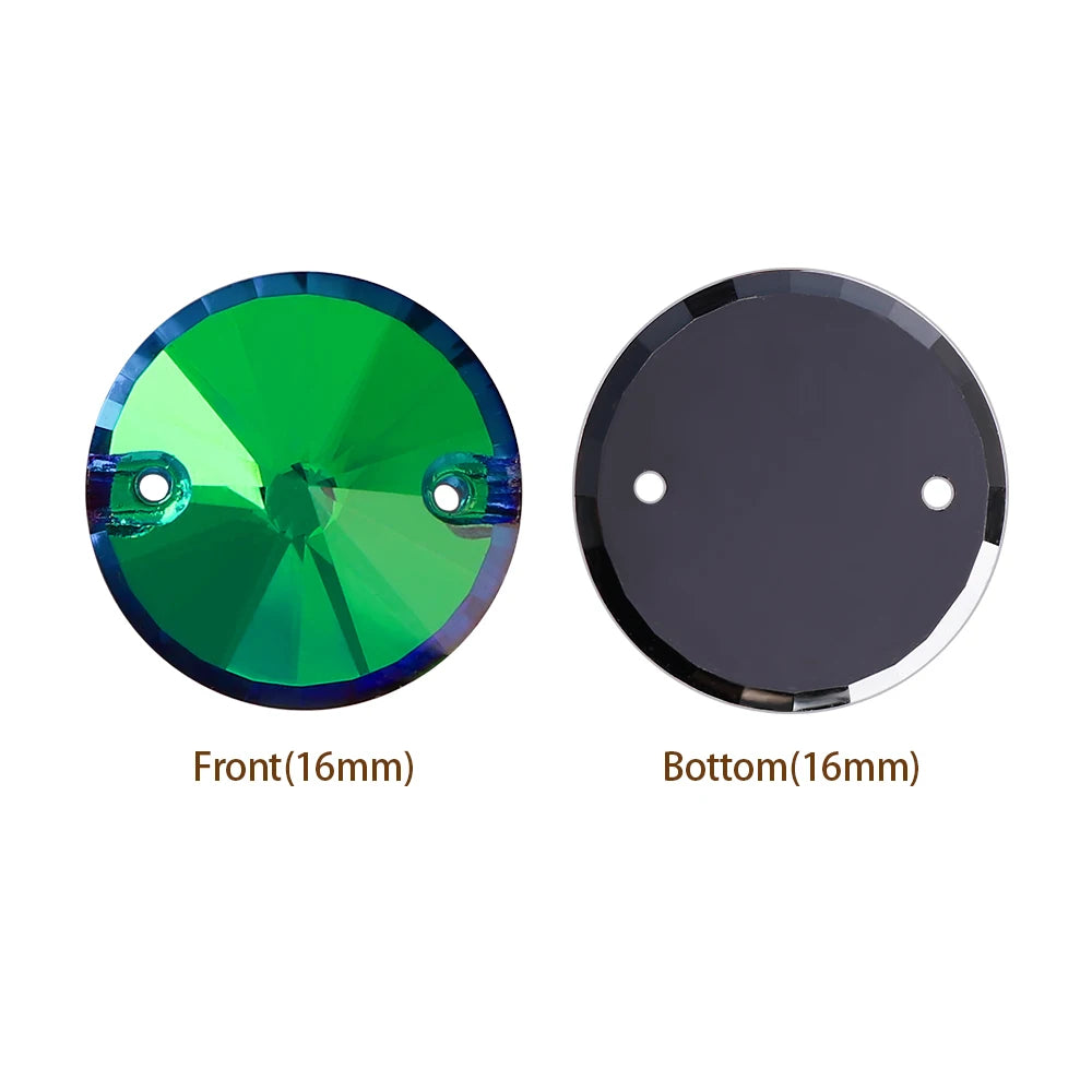 3200 QIYI Innovative Design Top Quality Rivoli Shape Flat Back Glass Crystal Sew on Rhinestones for Designer Garment Decoration