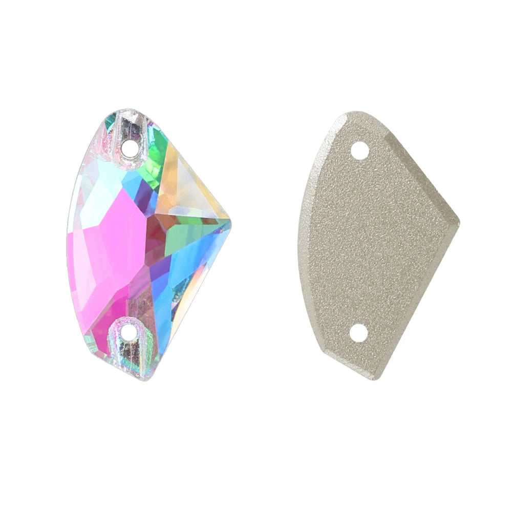 Factory Direct Wholesale Low MOQ Glass Crystal Galactic Sew-On Rhinestones With Two Holes for Garment Decoration 3256