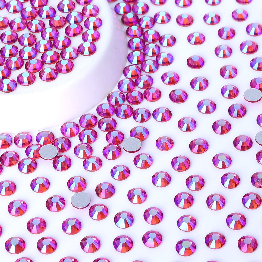 QIYI Wholesale 14400pcs Bulk Package Flatback Rhinestones Glitter Bling Glue on Luminous Rhinestones for Accessories