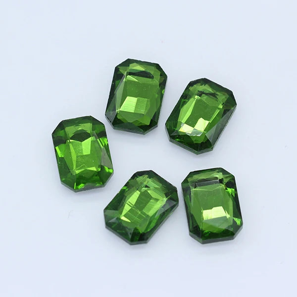 24-colors Rectangle fancy Glass stone pointed back foiled crystal rhinestone Jewels Counter decorations clothes shoes bags Gems