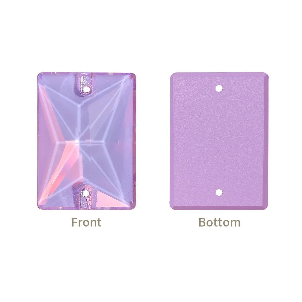 QIYI Multi Colors and Size Rectangle Sew-on Stone for Choice Clear Glass Flat Back Top Quality Sew on Rhinestones (3250)