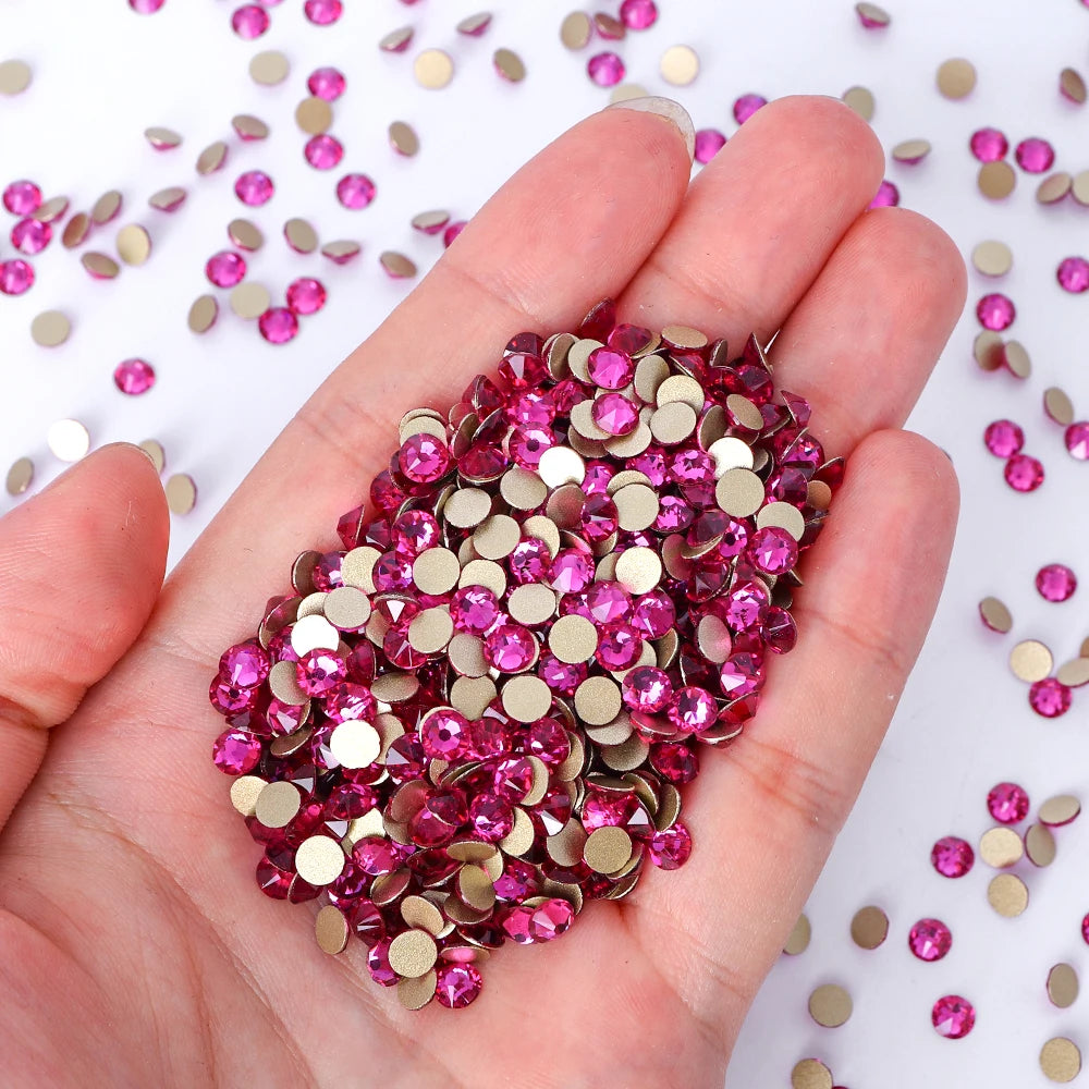 Top Quality 2088 Crystal Glass Rhinestones 16 Cut Facets Round Flatback Diamond Strass AB in Bulk Stones for Cloth Tumbler