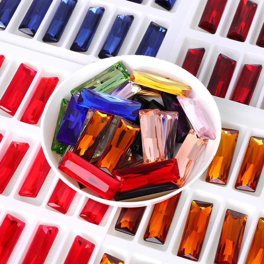Factory Direct Wholesale New Product Explosion K9 Glass Crystal Rectangle Bling Bright Shining Rhinestones DIY Decoration Grade