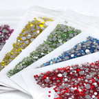 QIYI High Quality Glass Crystal AB Rhinestones  Mixed Size Ss3-ss20  Non Hotfix Flatback Crystal Rhinestones for Clothing Fabric