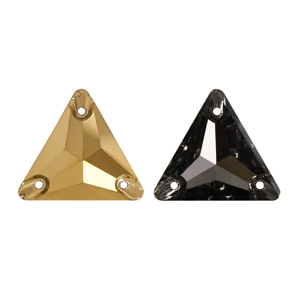 3270 Factory Direct 12mm/16mm/22mm Different Sizes 55+ Colors Top Quality Durable Grade AAAAAA Glass Triangle Sew-on Rhinestone