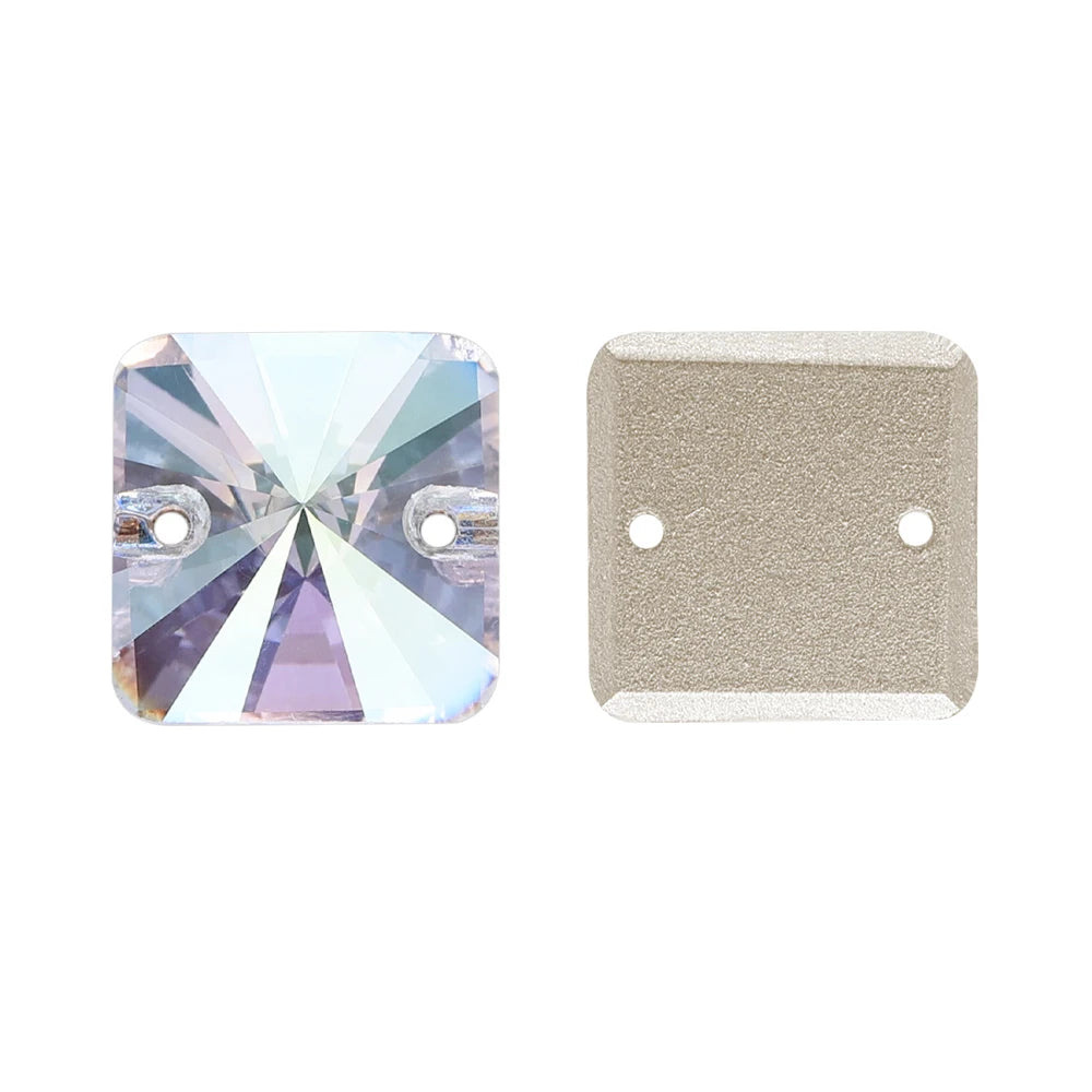 New Arrival Hot Selling Rivoli Square Shape Latest Fashion New Design Top Quality Flat Back Glass Sew-on Rhinestones (3201)