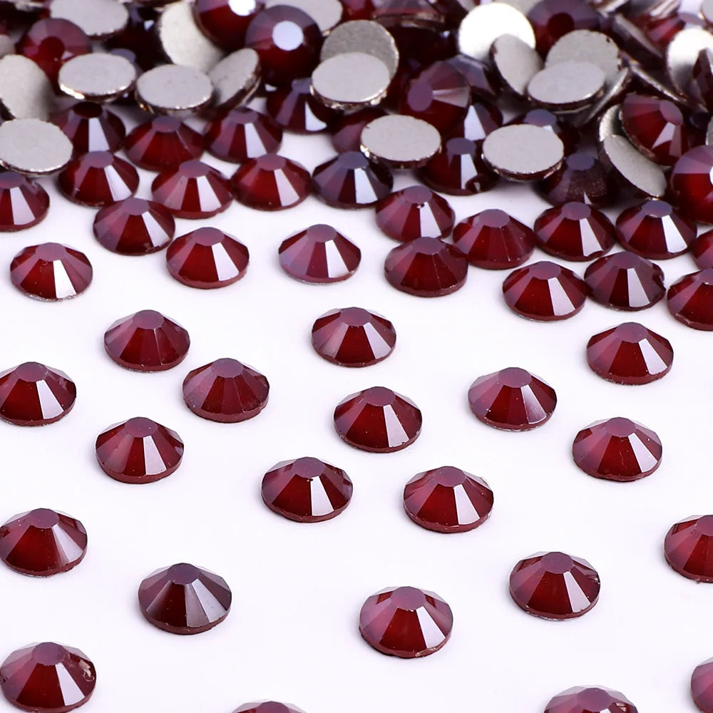 Ready Stock 10 Kinds Red Colors S6-SS30 Bulk Regular Cut 12 Facets 4A+ Rhinestones Crystal Angola 2024 New Design Glass Clothing