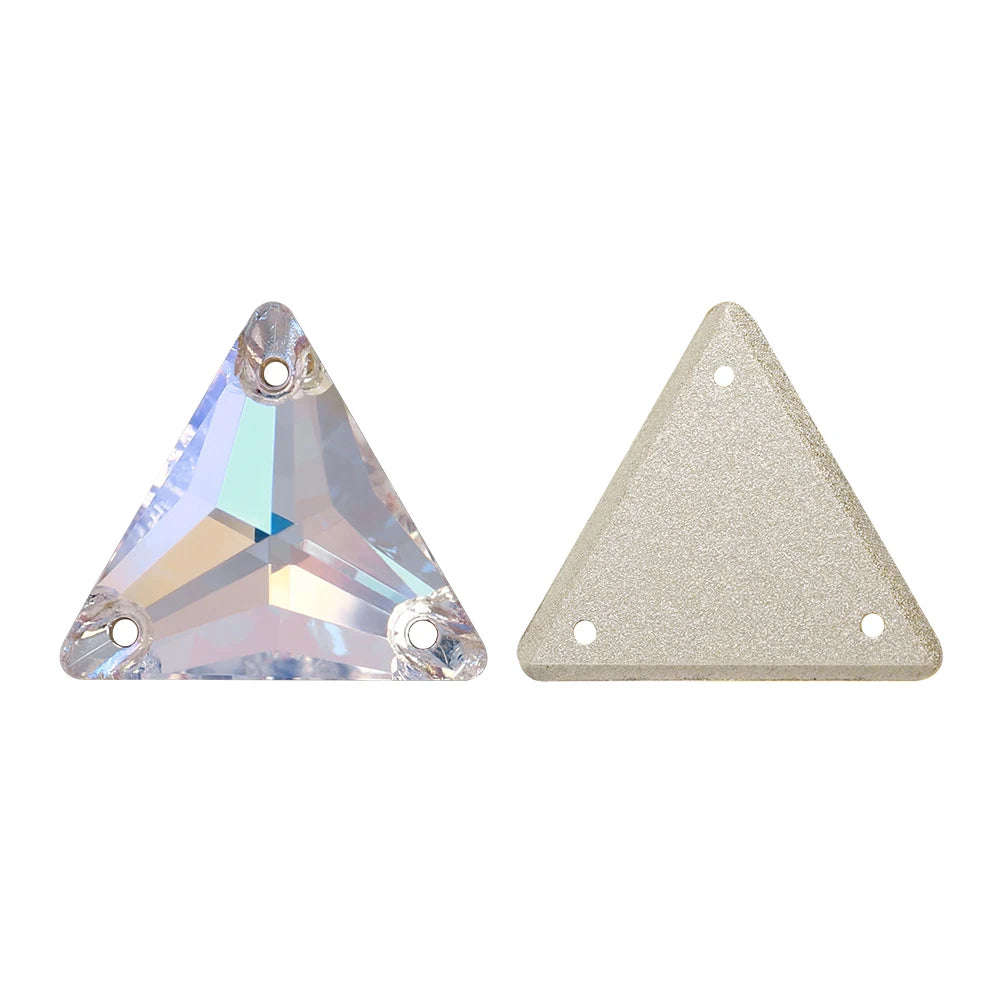 3270 Factory Direct 12mm/16mm/22mm Different Sizes 55+ Colors Top Quality Durable Grade AAAAAA Glass Triangle Sew-on Rhinestone