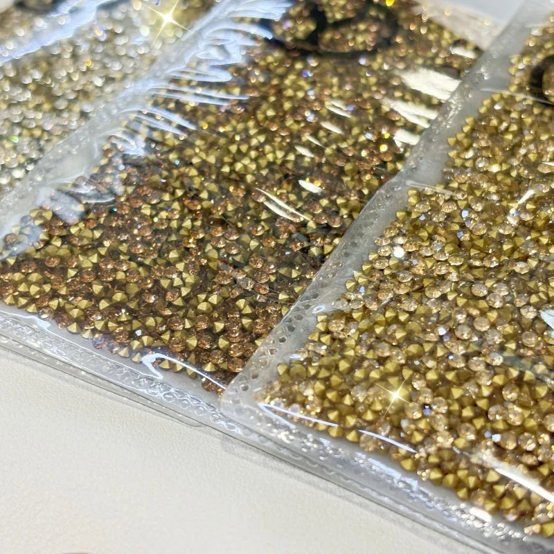 SS4.5 Golden Shadow Rhinestone Wholesale Point Back Glass Crystal Nail Art DIY Garment Accessories Rhinestone