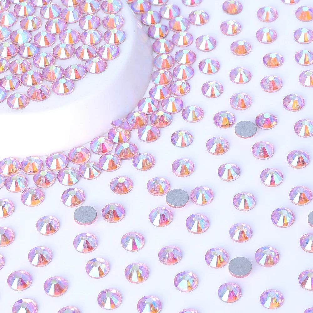 QIYI Wholesale 14400pcs Bulk Package Flatback Rhinestones Glitter Bling Glue on Luminous Rhinestones for Accessories