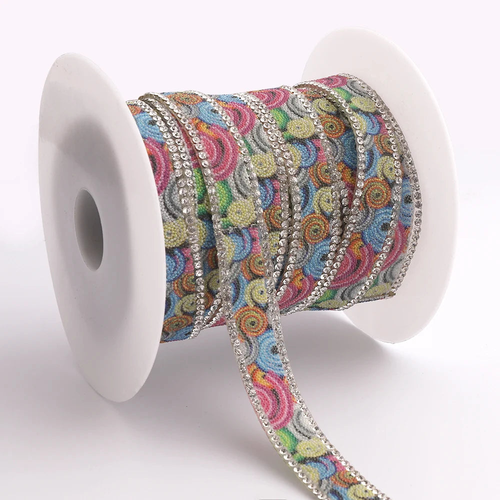 Wholesale Colorful Custom Diamond Tape  Rhinestone Applique Glitter Strass Rhinestones Trinnming Gem for DIY  Decoration