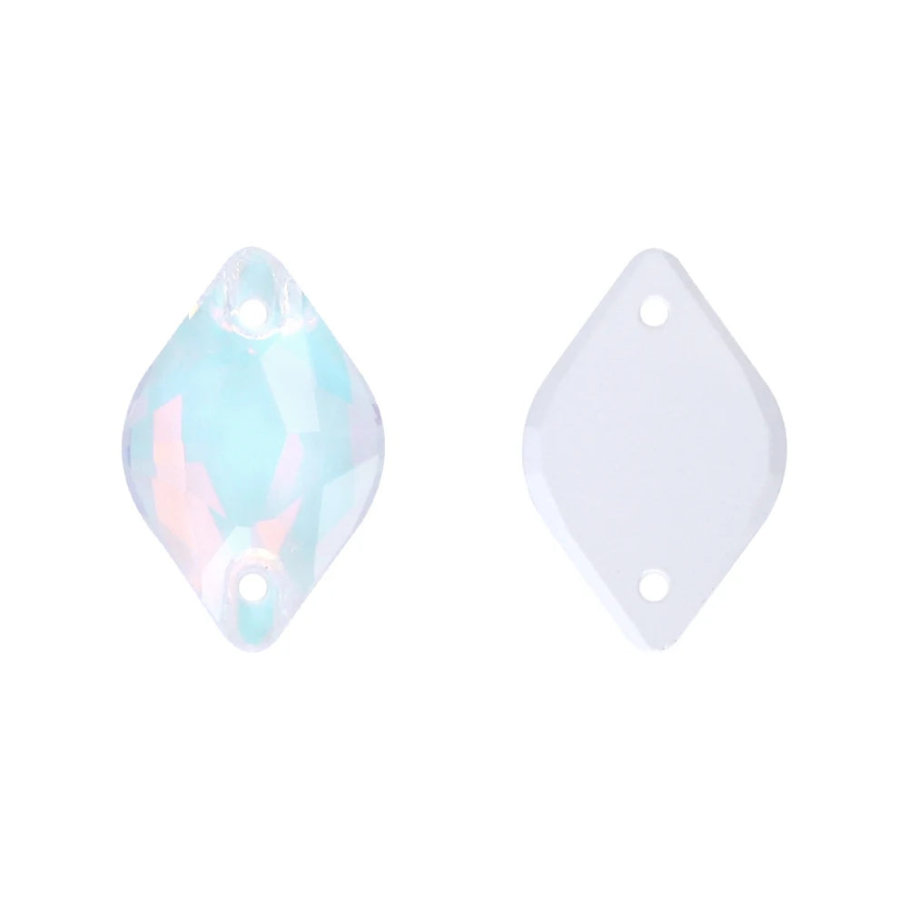 QIYI Lemon Shape Sew-On Rhinestones 55 Colors 9x14mm/12x18mm Glass Rivoli Shape Minimalist Luxury Design for Garment Shoes Bags
