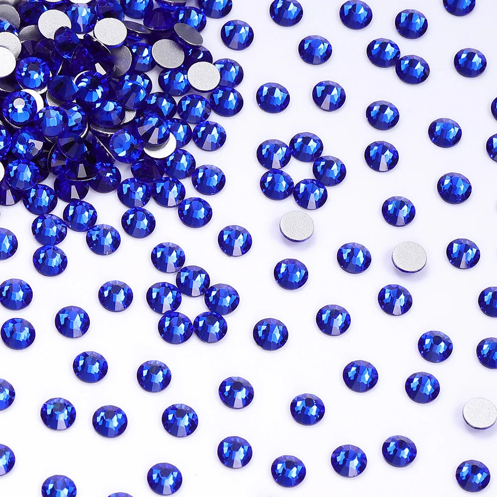Wholesale Rhinestones 100 Colors Ss06-ss34 Crystal Rhinestone Non Hotfix Flat Back for Top Decoration Accessories