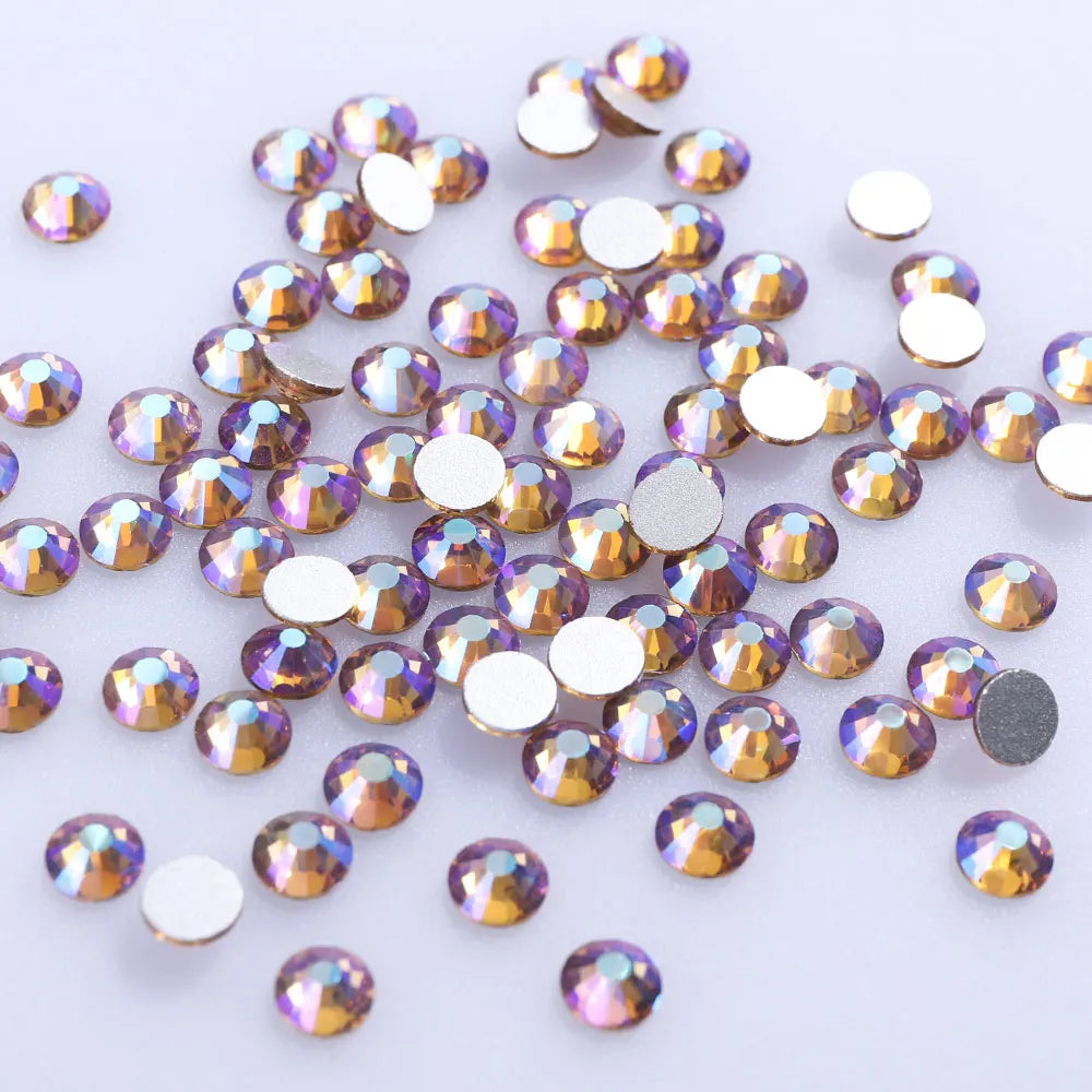 Base for Bra Decoration Sliver Factory Wholesale Crystal Flat Back Strass Crystal Non Hot Fix Rhinestone Glass 1 Bag Round Shape