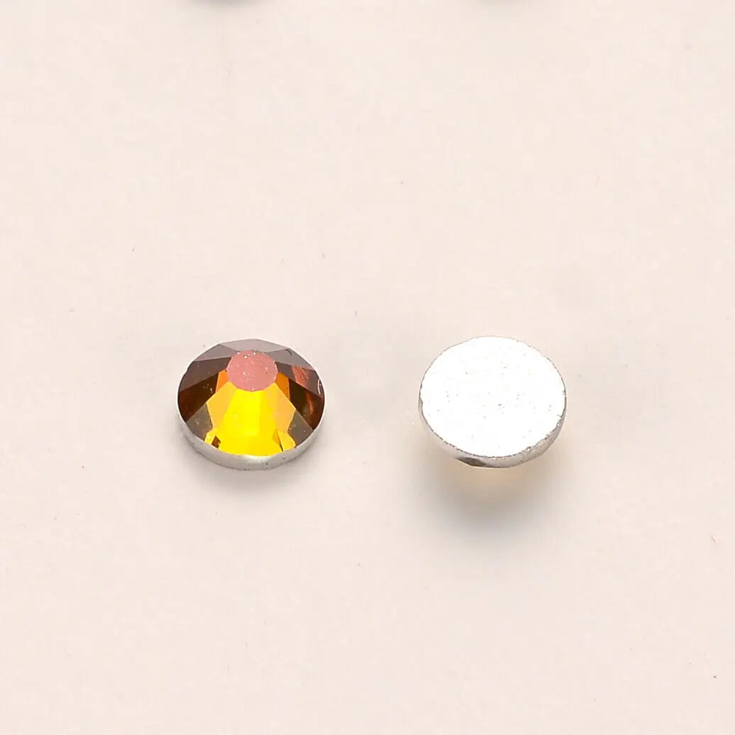 Golden Shadow Crystal Glass Nail Rhinestones Flatback Nail Crystal Stickers Round Glass Strass Diamond Crafts