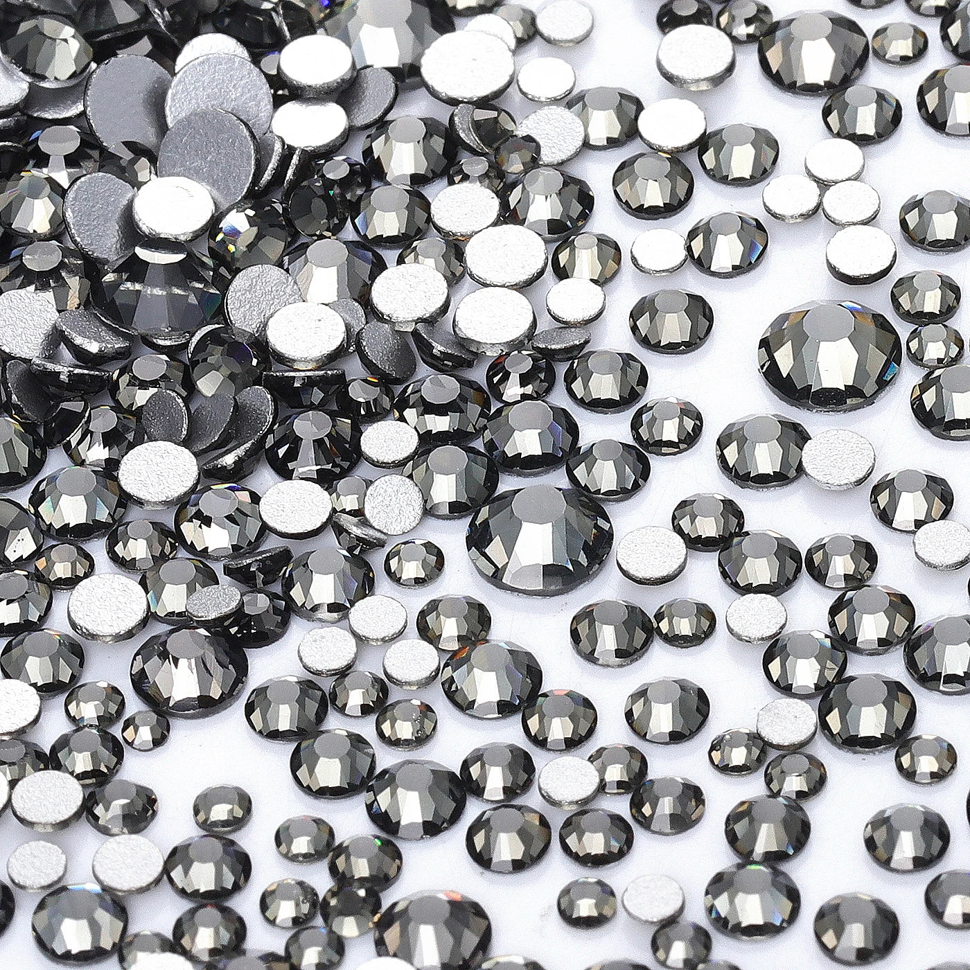QIYI Wholesale Mixed Size Ss3-ss20 Crystal Rhinestones  Non- Hotfix Round Loose RhinestonesBulk for Decorative Nail Art Crafts