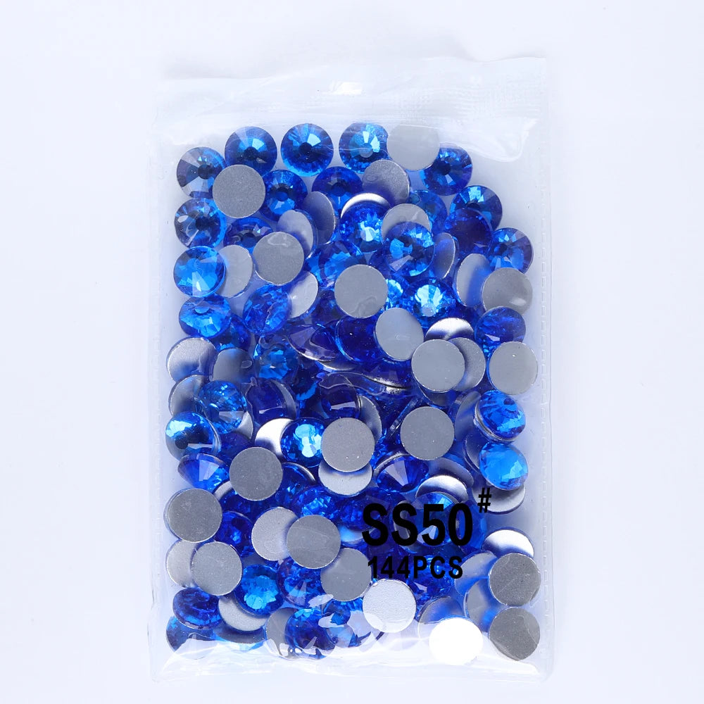 SS50 Rhinestone Big Size Wholesale Rhinestone Non Hotfix Flat Back Crystal  Glass Rhinestones for DIY Nail Gym Clothing