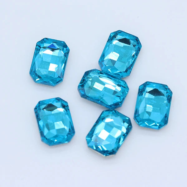 24-colors Rectangle fancy Glass stone pointed back foiled crystal rhinestone Jewels Counter decorations clothes shoes bags Gems