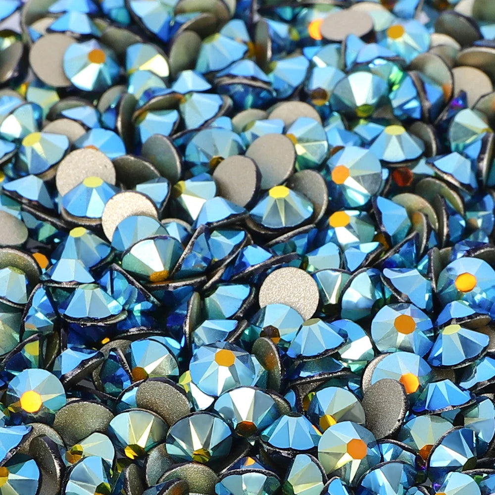 Factory Wholesale Crystal AB Colors 2088 16 Cut Facets Multi and Size Flat Back Golden Bottom High Quality Glass Rhinestones