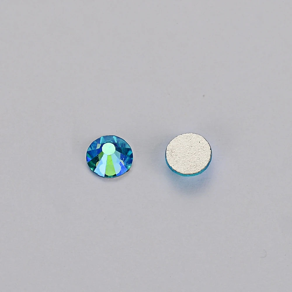 SS3 SS6 SS10 SS12 SS16 SS20 SS30 SS50 Dark Green AB Crystal Strass Flatback Glass Crystal Rhinestones for Cloth DIY Crafts