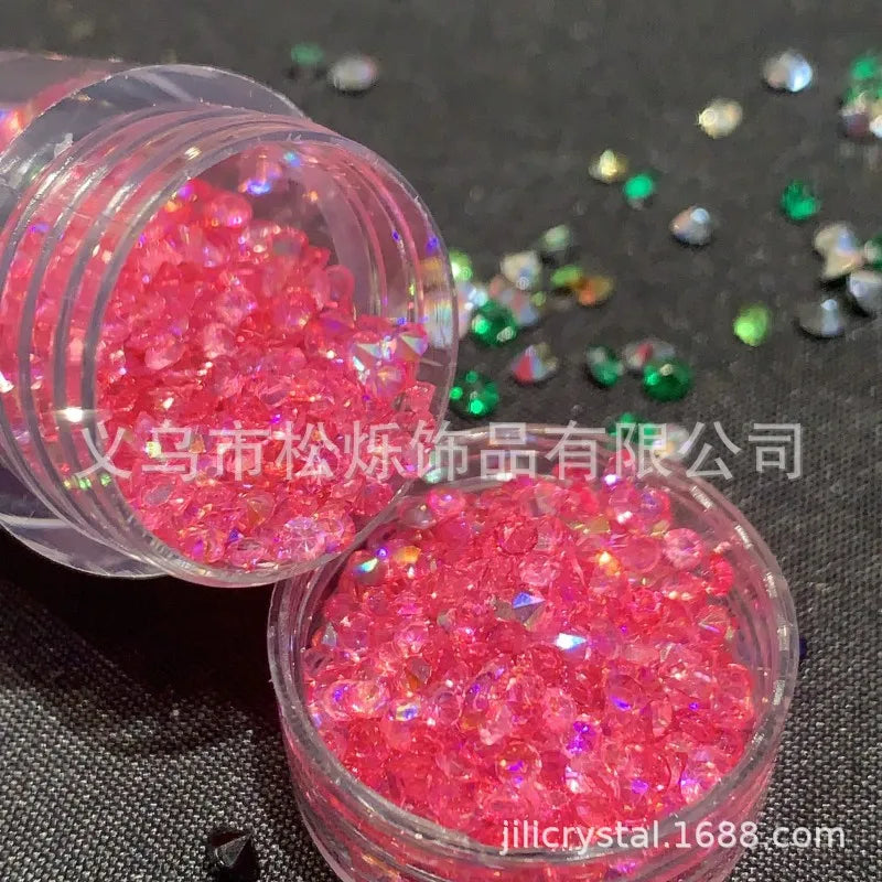Wholesale Unique Gradient Coloured Plastic Resin Rhinestones Loose Beads for DIY Accessories Bulk Craft Materials