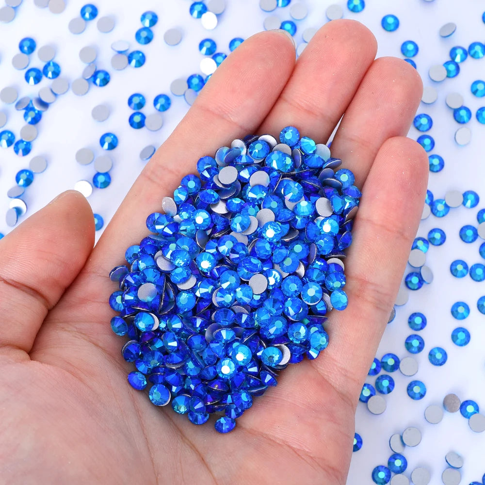 QIYI Wholesale 14400pcs Bulk Package Non Hotfix Rhinestones Glitter Bling Glue on Rhinestones for Accessories