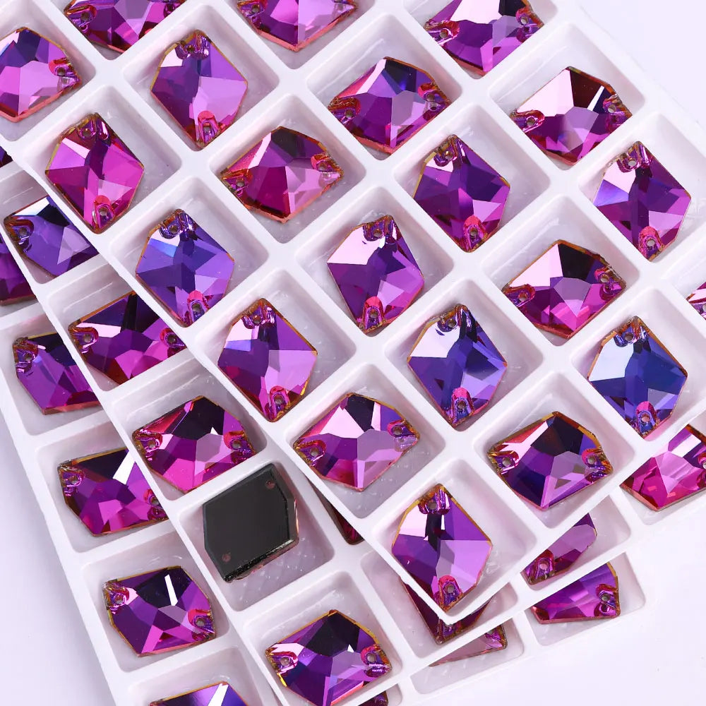 QY Wholesale Cosmic Sewing Crystal Glass Bling Sew-On Rhinestones Flat Back Non Hotfix Stones Bling for Clothing Accessory