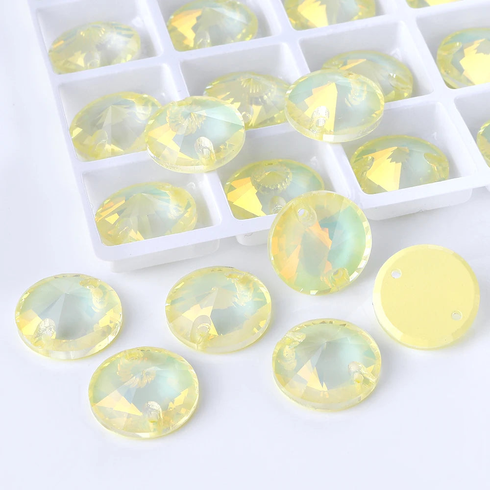 Rivoli Rhinestones 55 Colors Crystal AB Sew-on Rhinestones Glass Gems Clothing Flatback Sewing Stones for Women