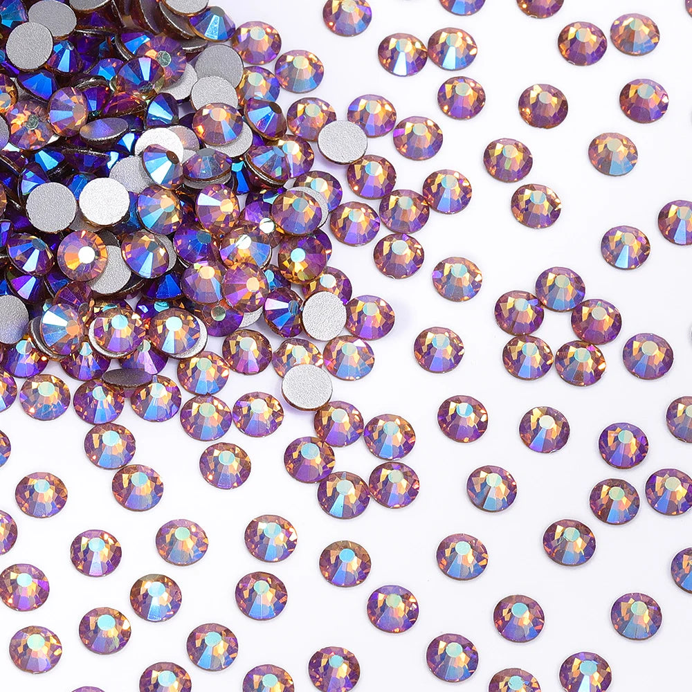 SS6-SS30 Wholesale Small Bag Non Hotfix Glue on 4A+ Quality Rhinestones Glass Crystal Flatback Regular Cut for Nail Art