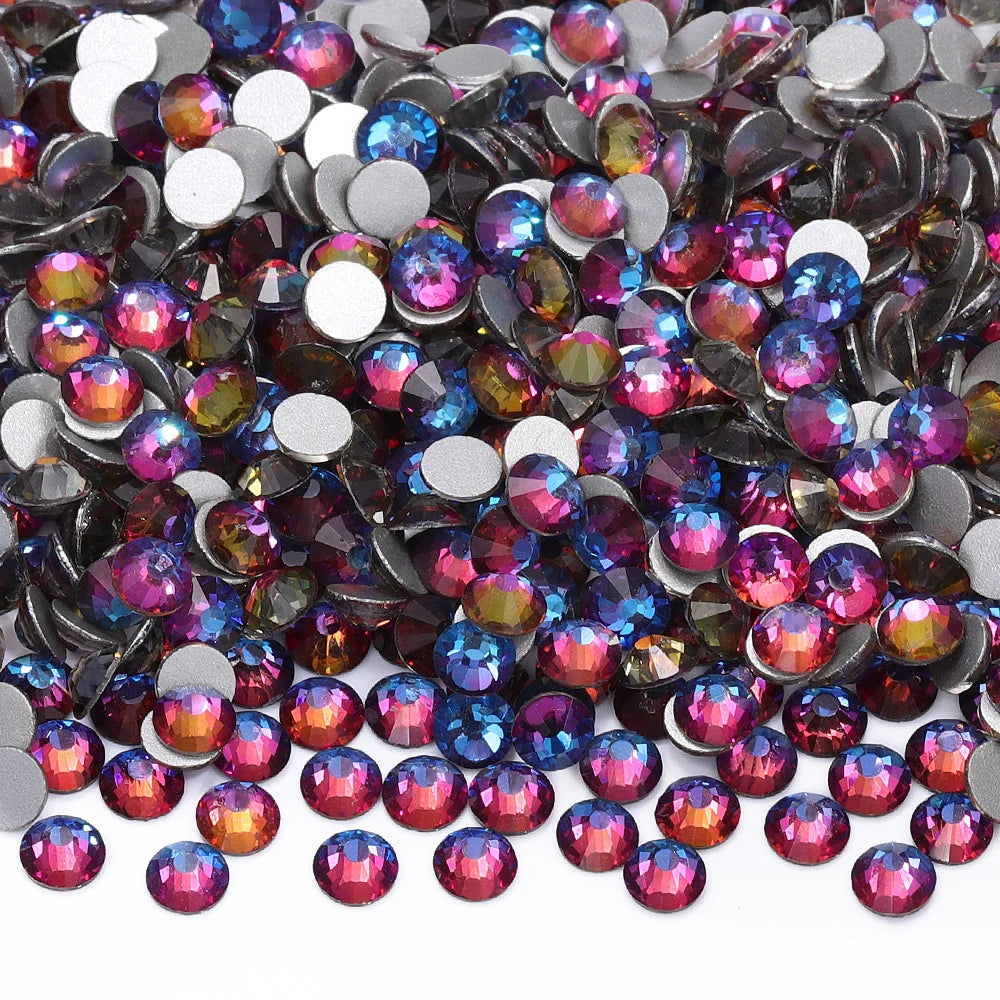 Blue Colors Glass Bling Crystal Wholesale Rhinestone Non Hotfix Flat Back Crystal Glass  for Clothing Accessories