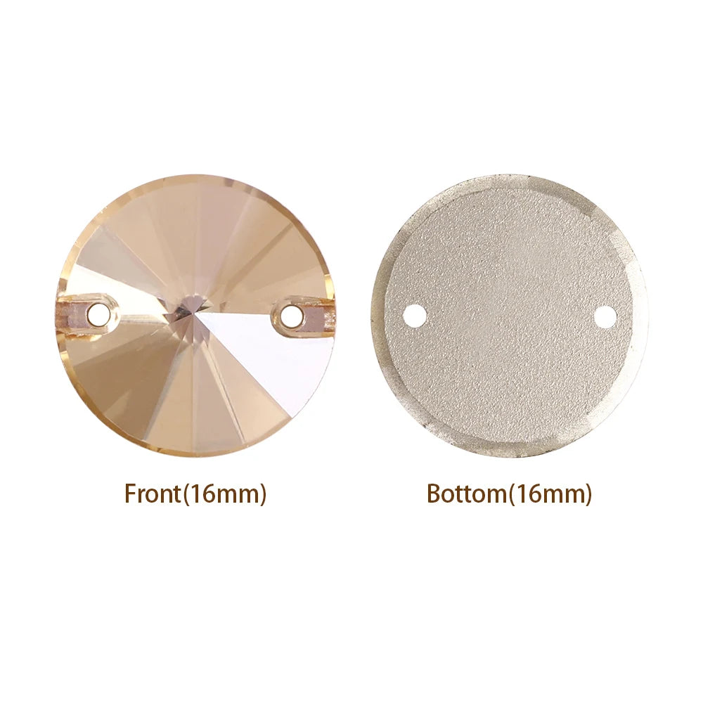 3200 QIYI Innovative Design Top Quality Rivoli Shape Flat Back Glass Crystal Sew on Rhinestones for Designer Garment Decoration