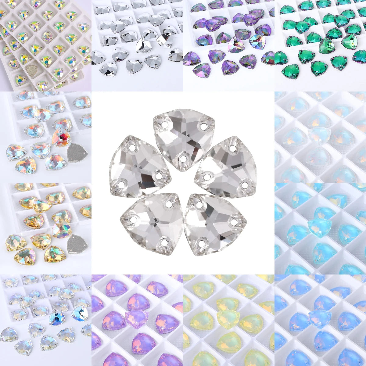 QIYI Brand New Product Explosion 55+ Colors 12*12mm/16*16mm/22*22mm High Quality Glass Sew-On Rhinestones (3272)