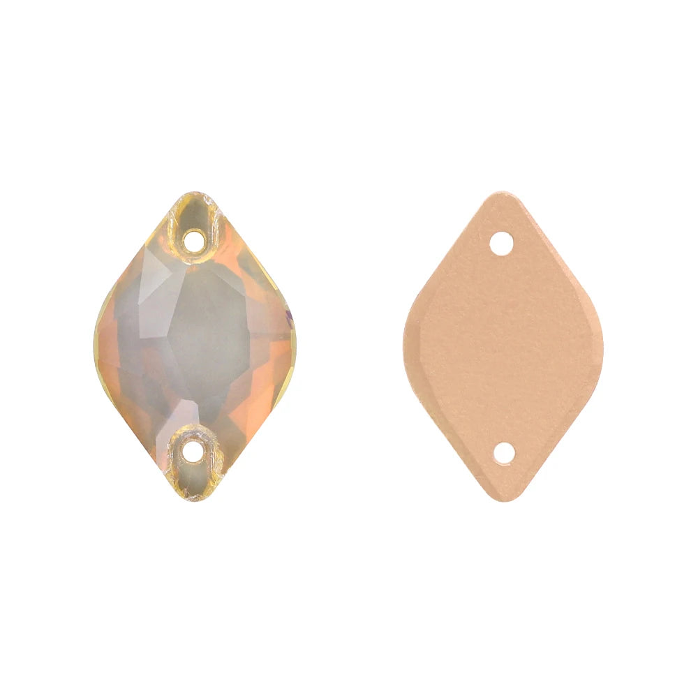 QIYI Lemon Shape Sew-On Rhinestones 55 Colors 9x14mm/12x18mm Glass Rivoli Shape Minimalist Luxury Design for Garment Shoes Bags