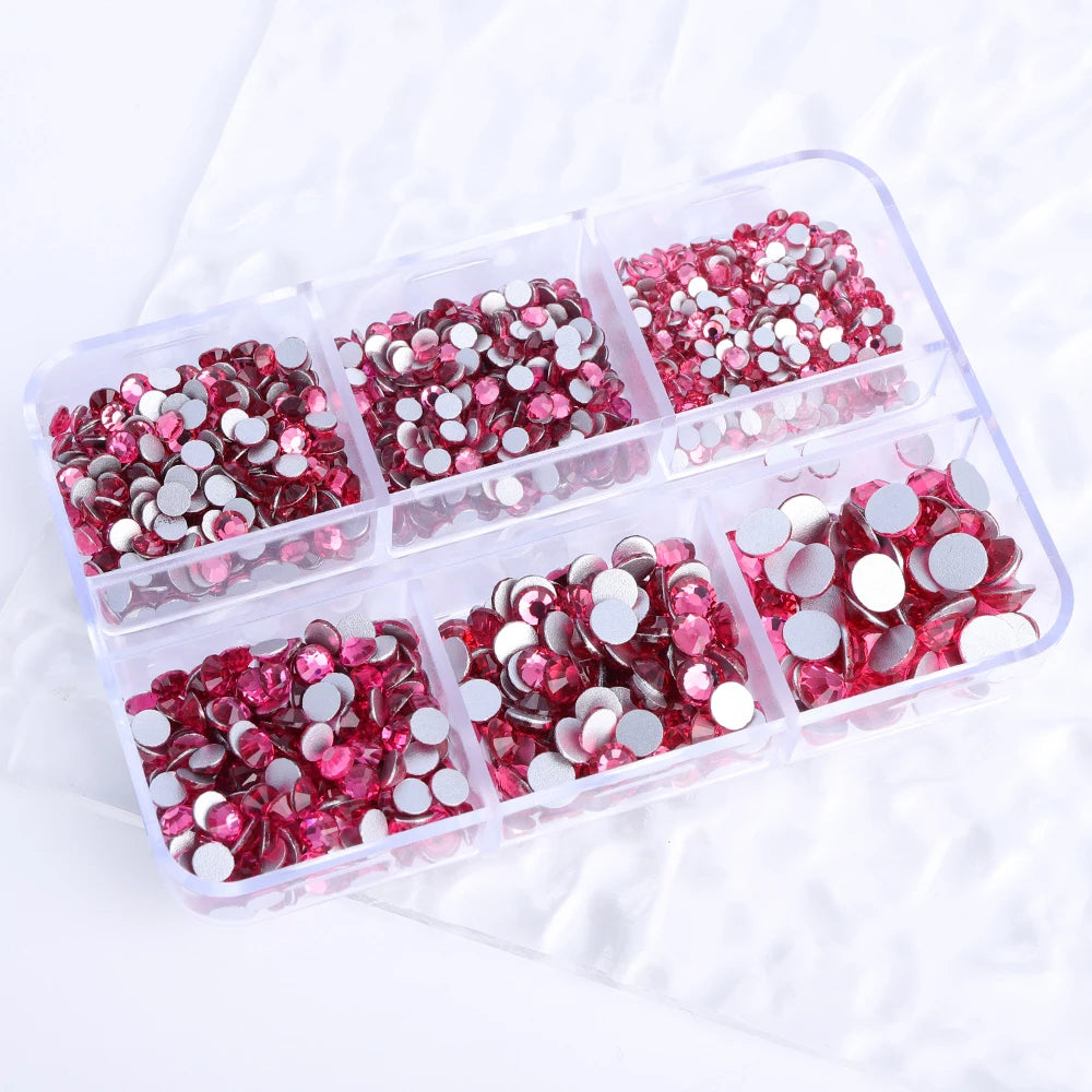 Wholesale Round Crystal Mixed Size Ss6-ss20 Flat Back Non Hot Fix Rhinestones With Box Package