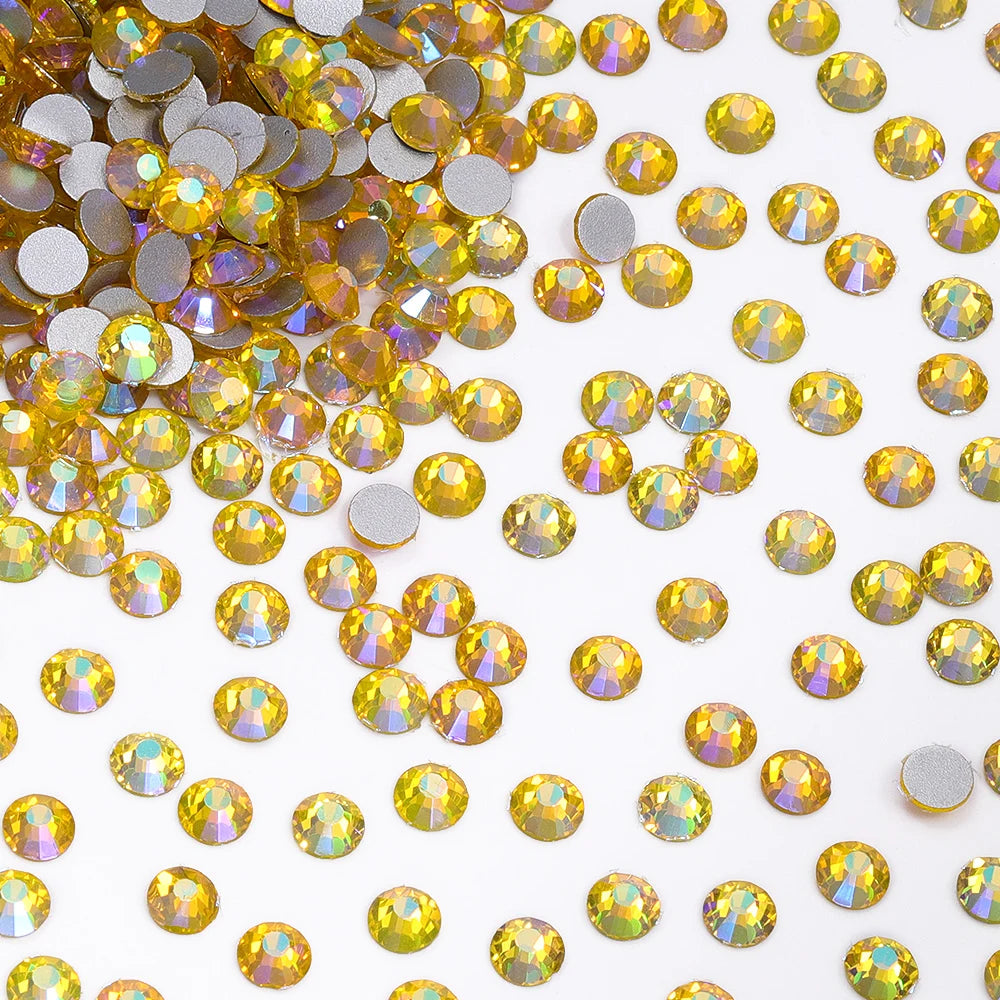 Factory Wholesale Big Bag Non Hotfix Rhinestones SS6-SS30 Glass Crystal Flatback Regular Cut Rhinestones for Nails Art