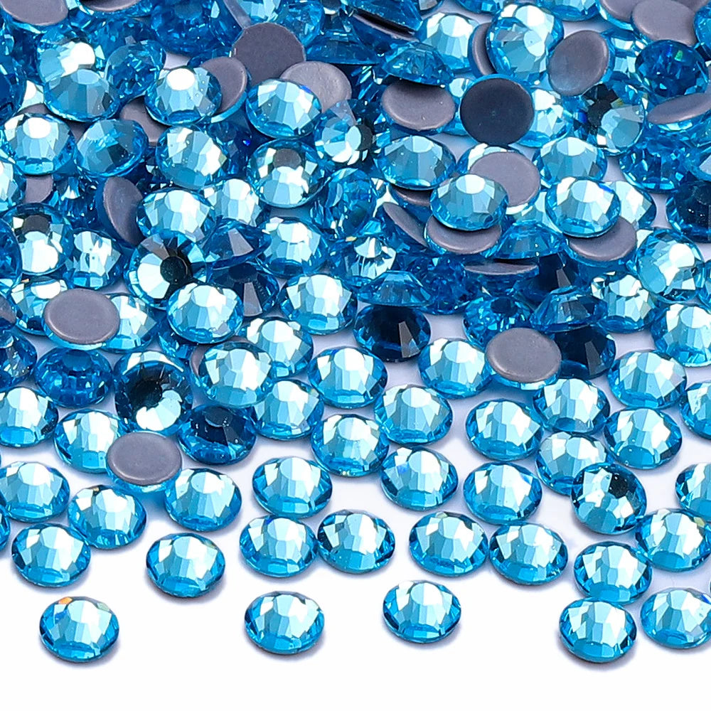 Ready Stock Flat Back Hotfix Glass Crystal Rhinestone Round Hotfix Crystal Stone Girls Love Bling Bling for Clothing Accessories