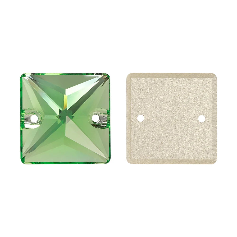 Wholesale Custom Square Sew-on Loose Rhinestones 5A Quality Crystal FlatBack 2 Holes 12 Facets Sewing Bling Decoration
