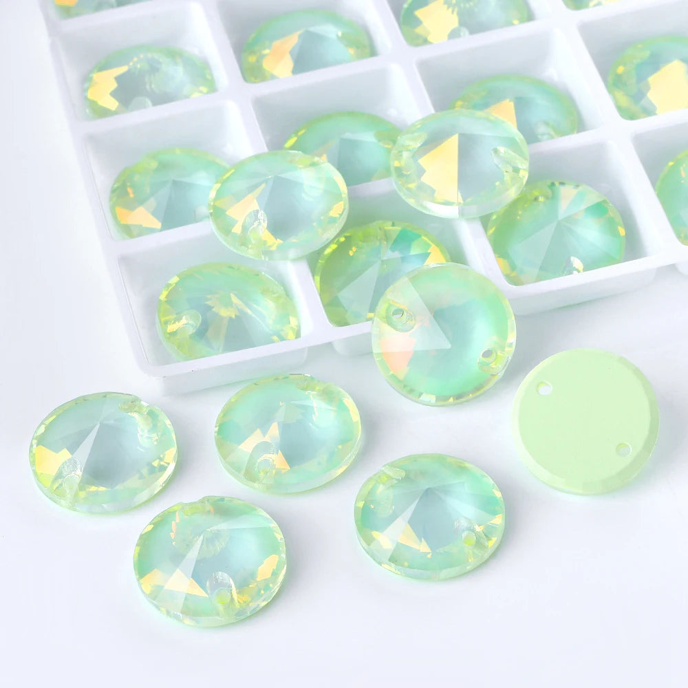 Rivoli Rhinestones 55 Colors Crystal AB Sew-on Rhinestones Glass Gems Clothing Flatback Sewing Stones for Women