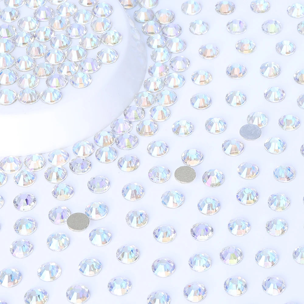 QIYI SS3-SS12 Wholesale Multi AB Colors Fashion High Quality Non Hofix Glass Flat Back Rhinestone for Decoration Cloths Nail Art