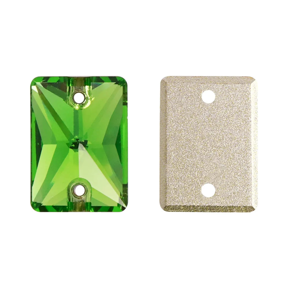 QIYI Multi Colors and Size Rectangle Sew-on Stone for Choice Clear Glass Flat Back Top Quality Sew on Rhinestones (3250)